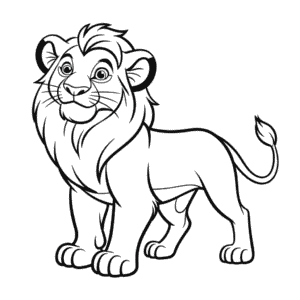 Dessin Facile Contour du Roi Lion