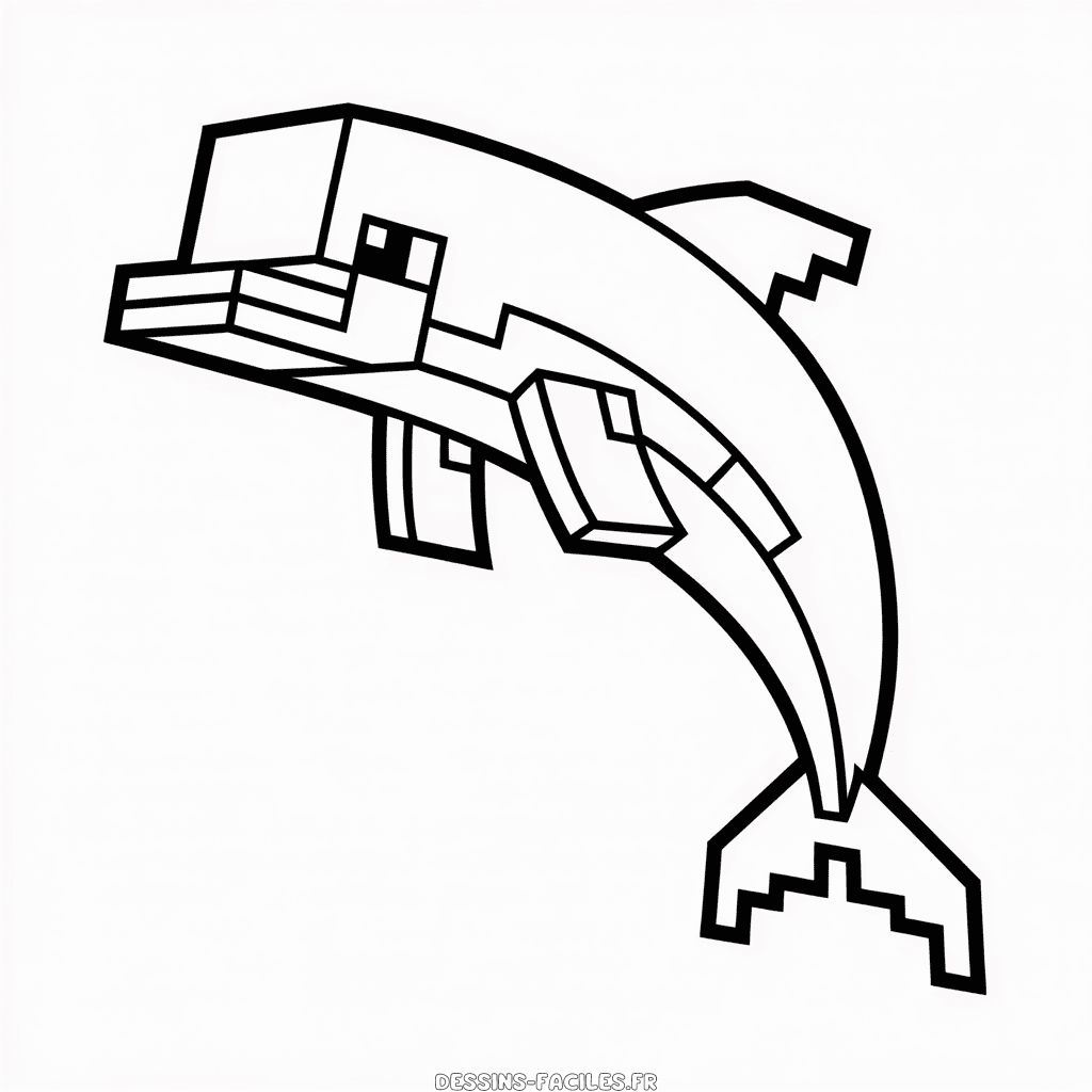 Dessin Facile Dauphin Minecraft