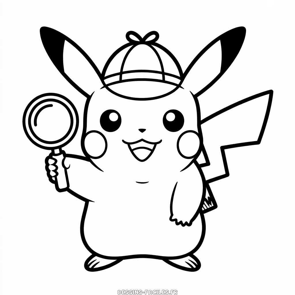 Dessin Facile Détective Pikachu