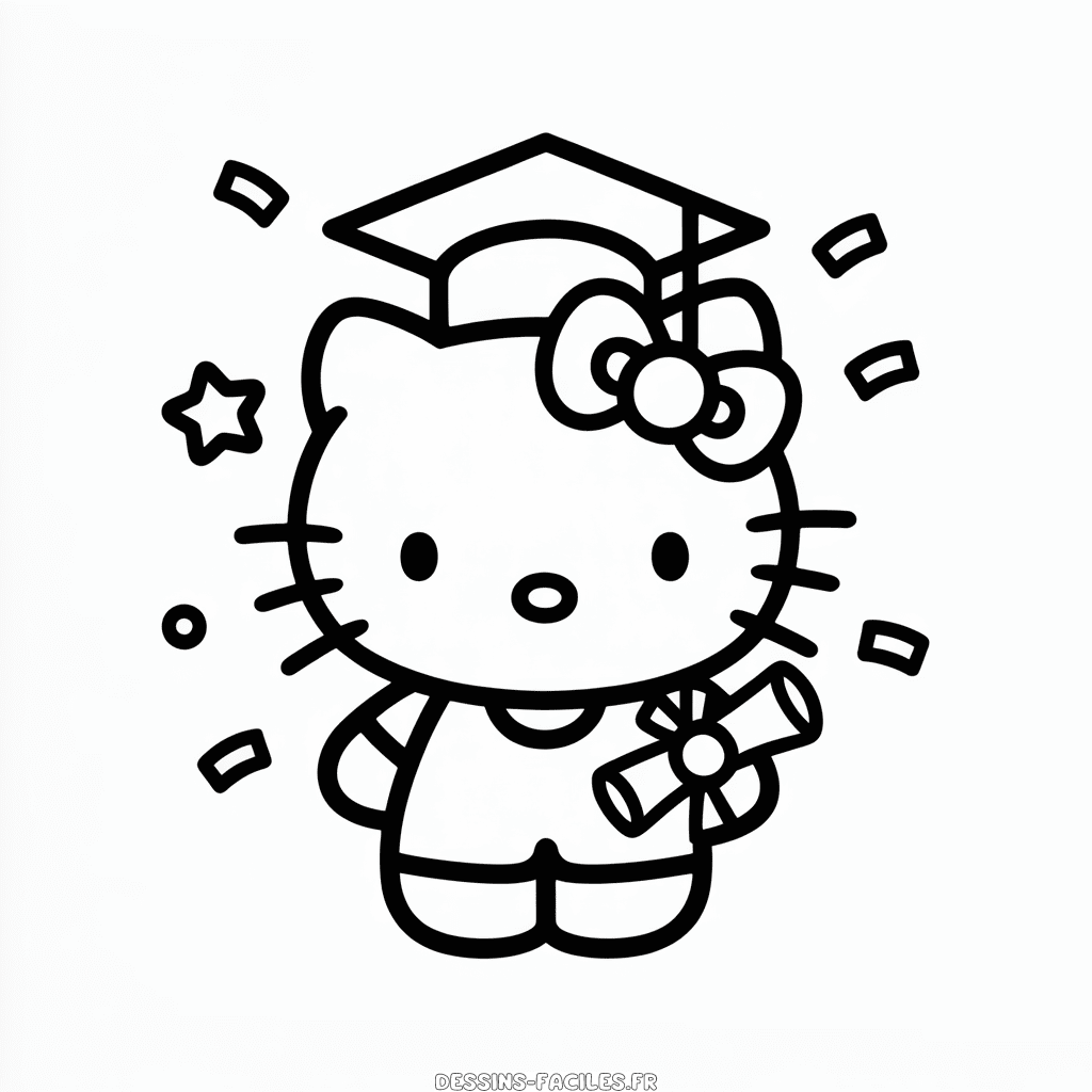 Dessin Facile Diplômation de Hello Kitty