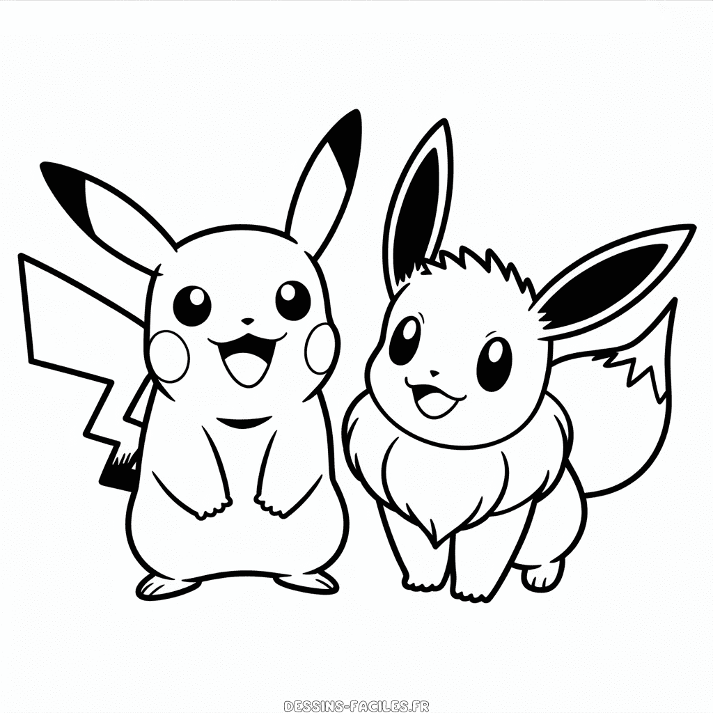 Dessin Facile Evoli et Pikachu