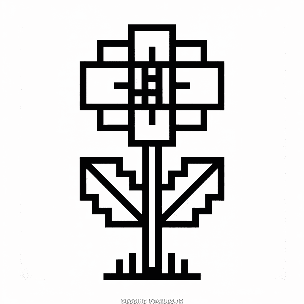 Dessin Facile Fleur Minecraft
