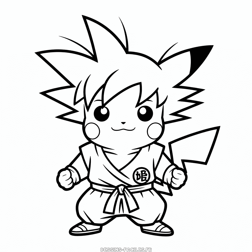 Dessin Facile Goku Pikachu