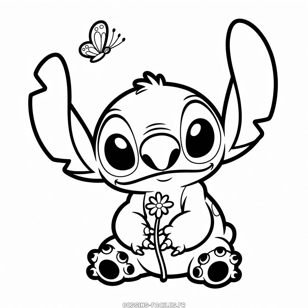 Dessin Facile Gribouillage de Stitch