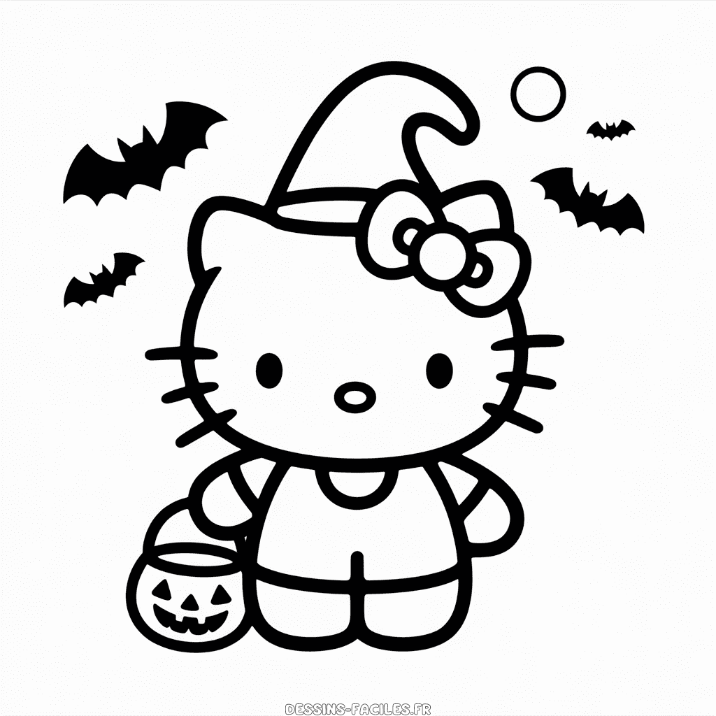 Dessin Facile Hello Kitty Halloween