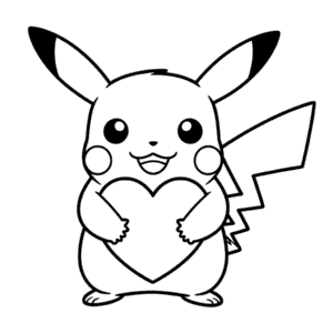 Dessin Facile L'Amour de Pikachu
