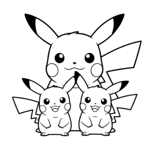 Dessin Facile La Famille Pikachu