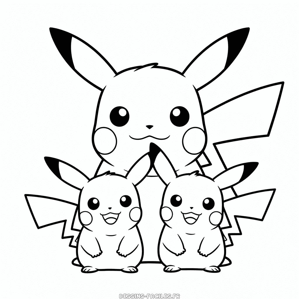 Dessin Facile La Famille Pikachu