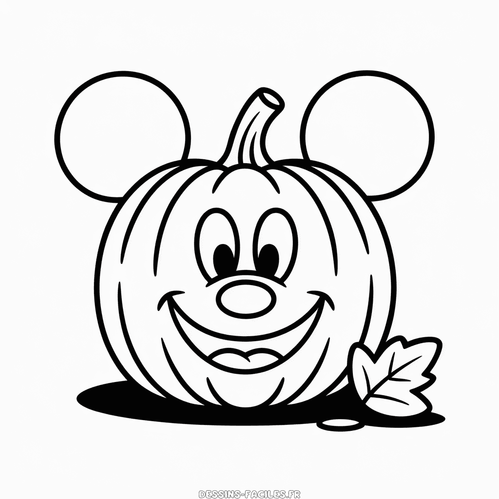 Dessin Facile Mickey Citrouille