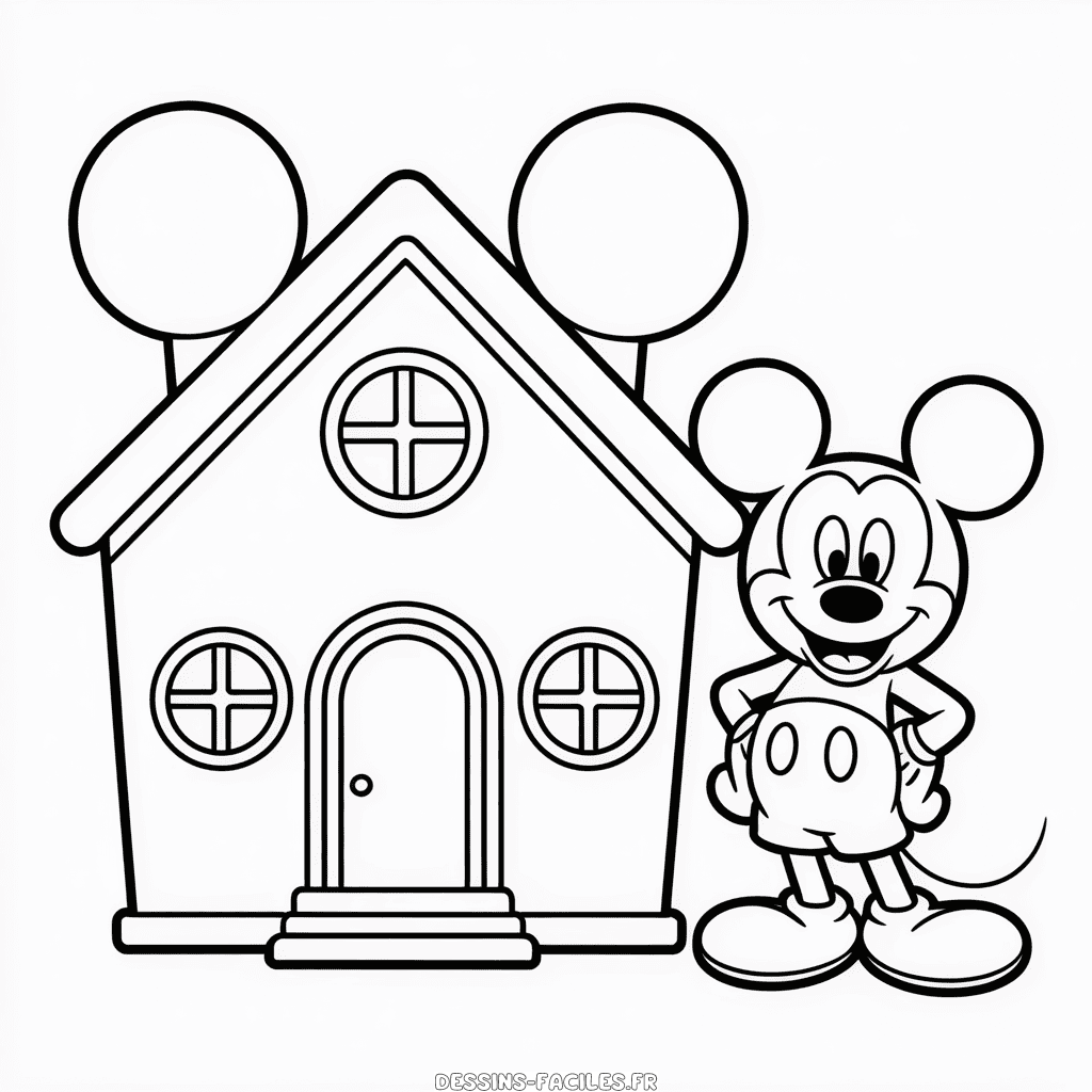 Dessin Facile Mickey et sa Maison