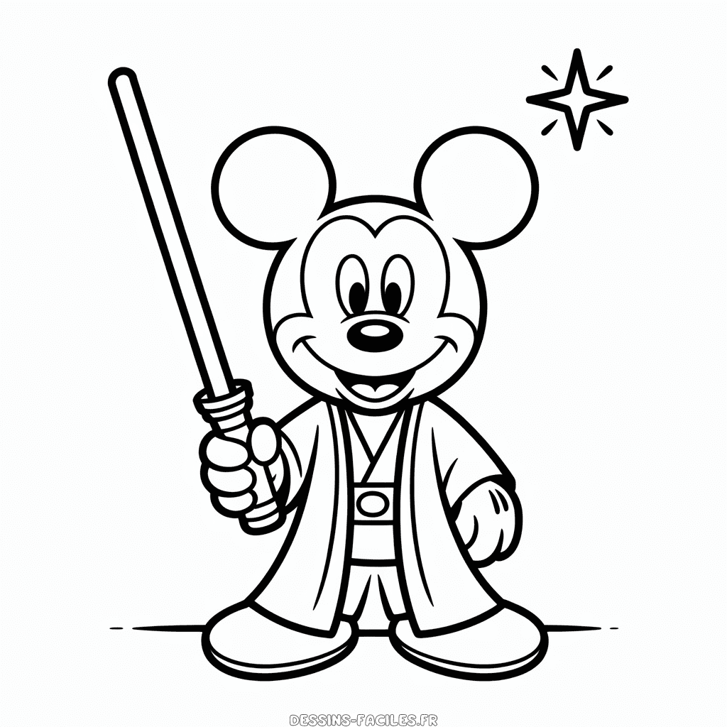 Dessin Facile Mickey Jedi