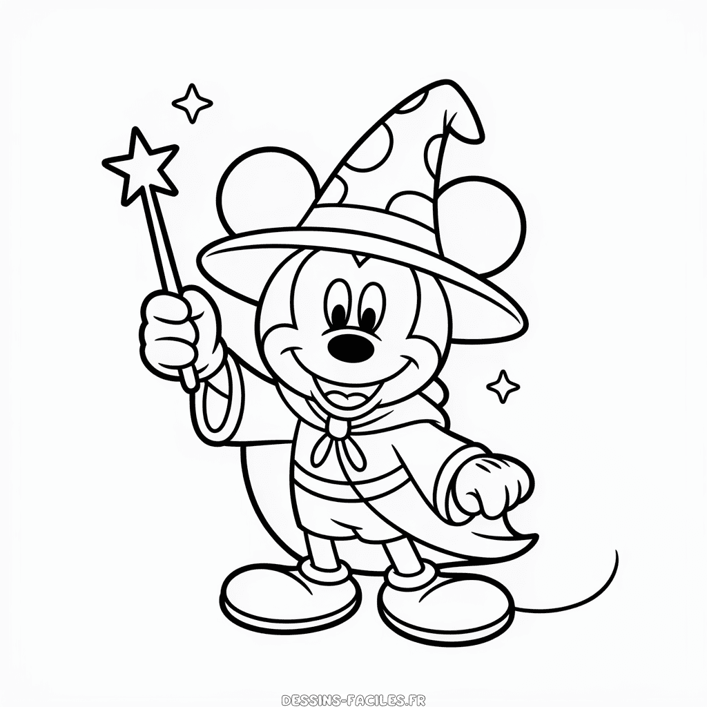 Dessin Facile Mickey Sorcier