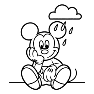 Dessin Facile Mickey Triste