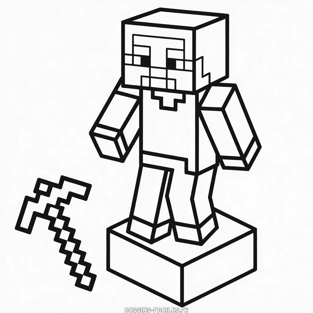 Dessin Facile Minecraft en 3D