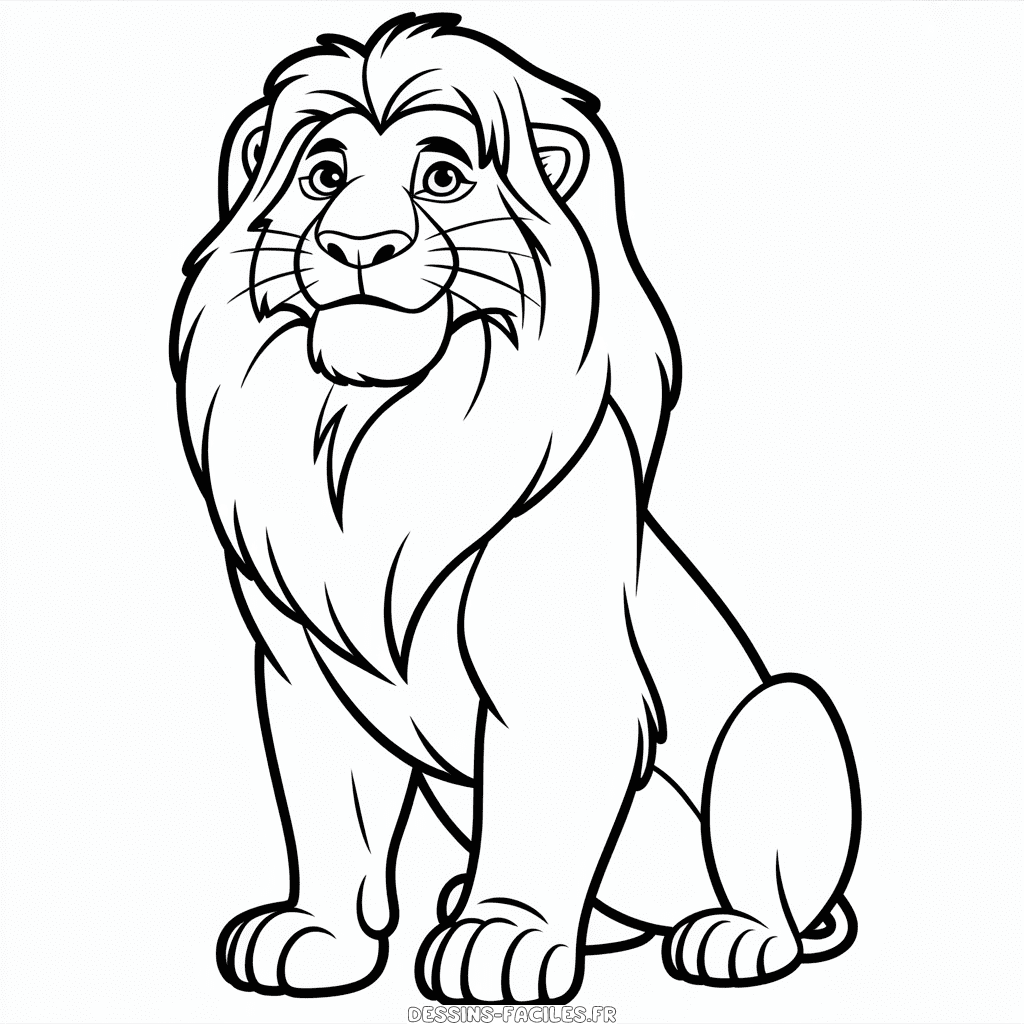 Dessin Facile Mufasa du Roi Lion