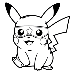 Dessin Facile Pikachu avec Masque