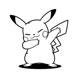 Dessin Facile Pikachu qui fait le Dab