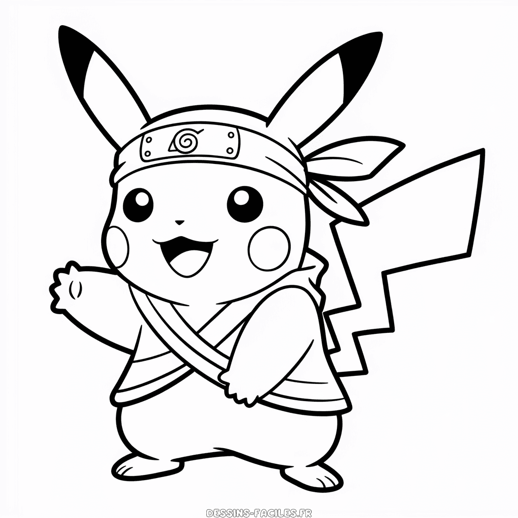 Dessin Facile Pikachu version Naruto