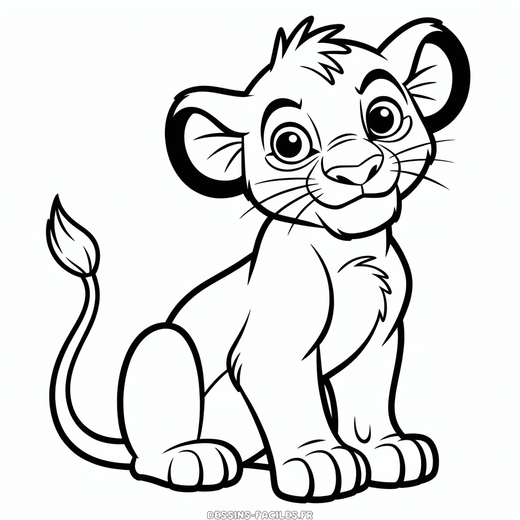Dessin Facile Simba du Roi Lion