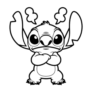 Dessin Facile Stitch en Colère