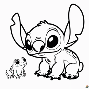 Dessin Facile Stitch et la Grenouille