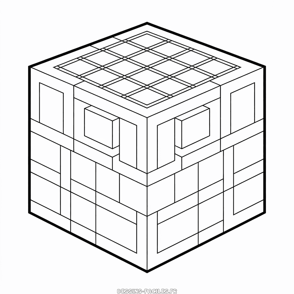 Dessin Facile Table de Craft Minecraft