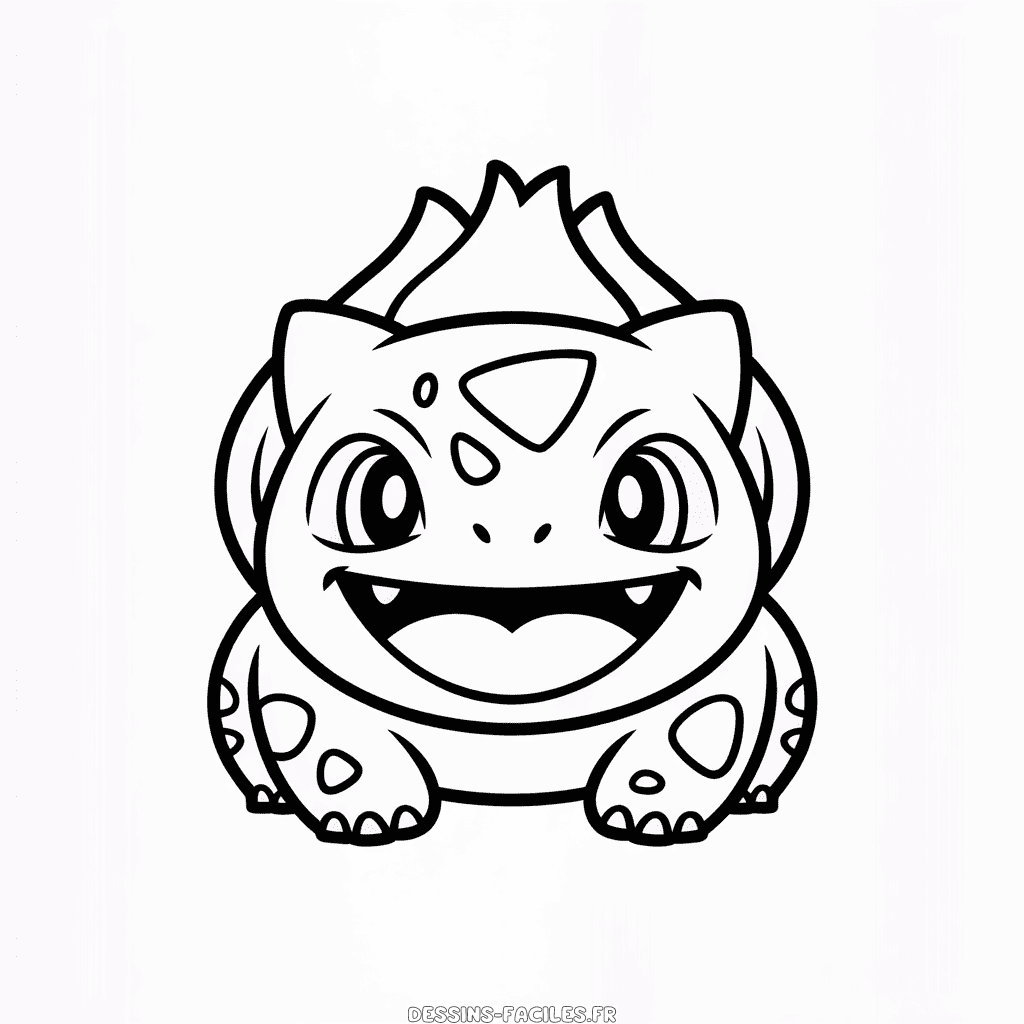 Dessin Facile Visage de Bulbizarre de Pokémon