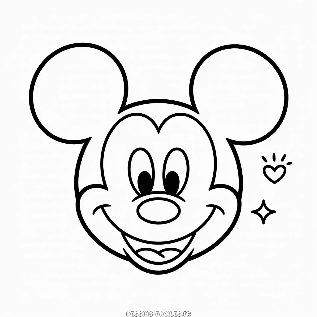 Dessin Facile Visage de Mickey