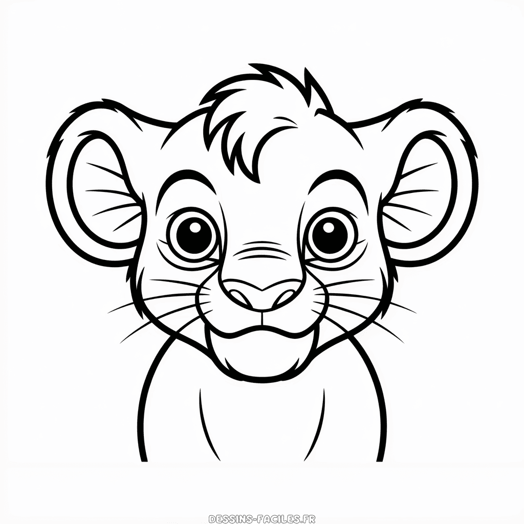 Dessin Facile Visage du Roi Lion